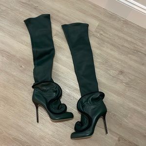 Sergio Rossi over the knee Stretch soft Leather.